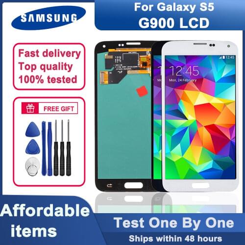 Original Super AMOLED 5.1" i9600 LCD screen for Samsung Galaxy S5 G900 G900F G900M G900H LCD touch screen digitizer assembly