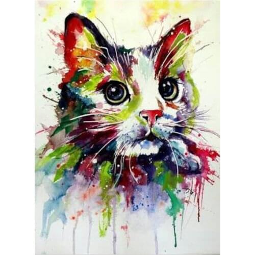 Diamond painting cat 5d diamond Embroidery colorful pet full square diamond mosaic picture of rhinestones cross stitch Decor