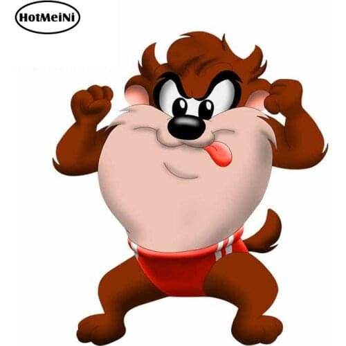 HotMeiNi 13cm x 11.5cm for Tongue Out Strong Taz Car Accessories Car Wrap Stickers Decoration Cartoon Anime Glue Sticker