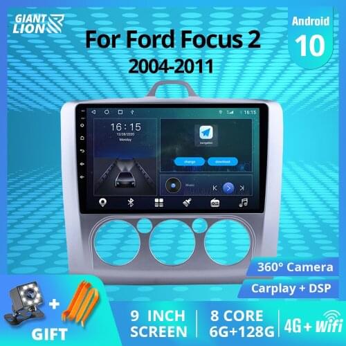 2DIN Android 10.0 Car Radio For Ford Focus2 2004-2011 Car Multimedia Player GPS Navigation Auto Radio Stereo Receiver DSP IGO