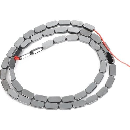 Natural Stone Beads Fillet Cube Black Hematite Loose Spacer Beads for Jewelry Making Needlework DIY Bracelets Accessories 2-8MM