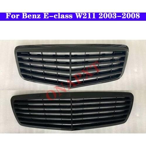 Styling Center Grill For Mercedes-Benz E-class W211 ABS plastic Front Bumper Middle Grill Original and GT Vertical Bar 2003-2008