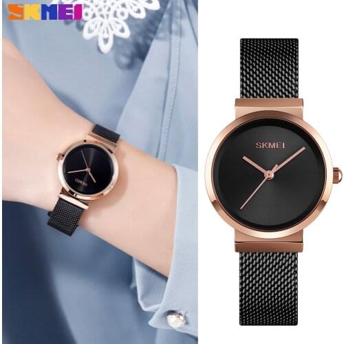 SKMEI Fashion Quartz Women Watch Luxury Female Bracelet Clock Waterproof Stainless Steel Strap Ladies Wristwatch zegarek damski