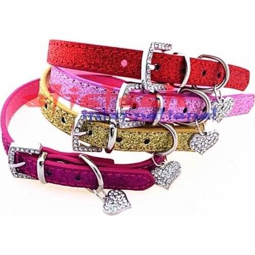 By dhl or ems 100pcs Fashion 4 Sizes Leather Puppy Pet Dog Collar Cat Neck Strap Necklace