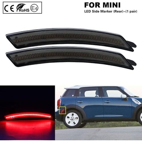 For MINI R55 R56 R57 R58 R59 R60 R61 2X Rear LED Side Marker light Smoked US Version Car Accessories red light
