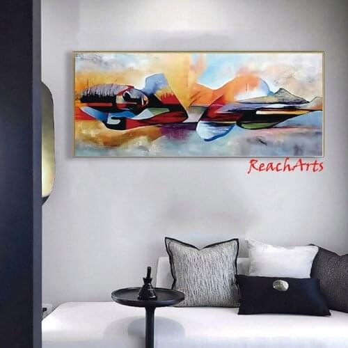 Home Decoration Oil Painting Picture On Canvas Hand Made Modern Abstract Wall Artwork For Interior Room Horizontal Large