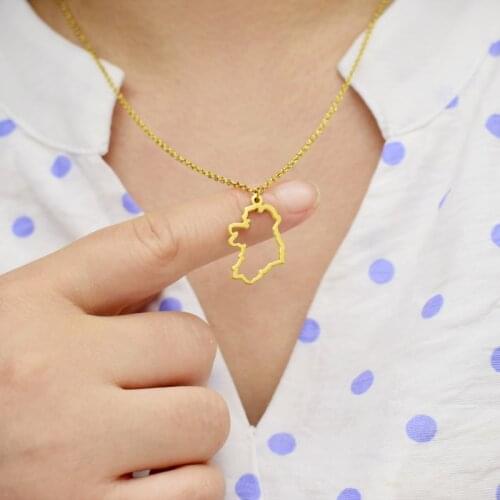 European and American new hollow Ireland country map pendant pendant stainless steel jewelry