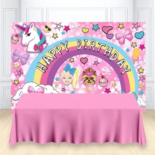 HUAYI Photography Backdrop Birthday Party Desserts Cake Table Decor Photo Background Unicorn Princess Baby Shower BackdropW-3337