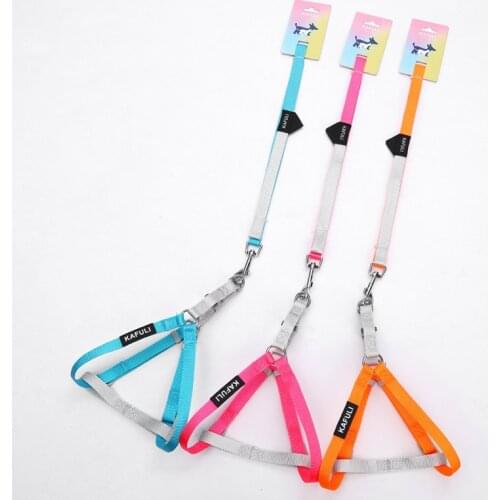 Dog Cat Fashion Harness And Leash Set Adjustable Hit Color Small And Medium Pets Comfortable Outing Supplies