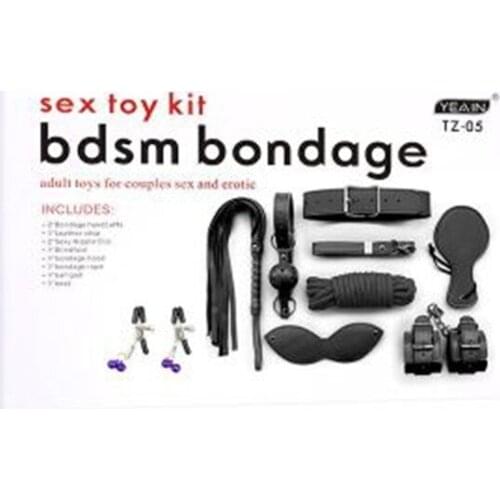 New bondage set Erotic SM leather set of 8 pieces bundled with flirtation alternative gay adult sex toys for couples bdsm kit