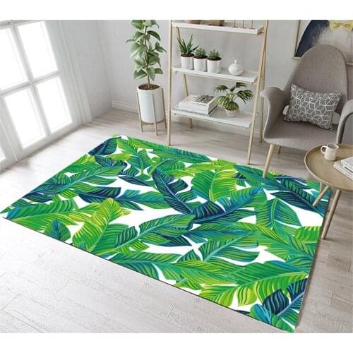 Banana Leaves Natural Green Tropical Plant Home Childrens Room Floor Cushion Kitchen Area Rugs Bathroom Carpets Non-Slip Mat