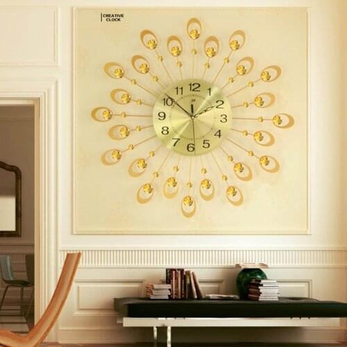 Nordic luxury creative European living room peacock clock wall clock large fashion clock living room mute clock wall clock
