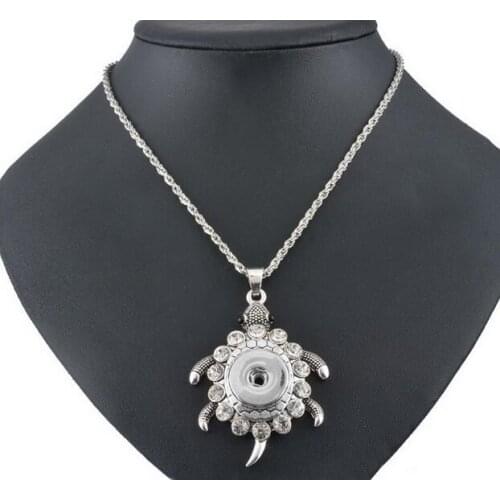 New Fashion Beauty Charms tortoise pendant Snap necklace fit DIY 18MM snap buttons jewelry wholesale women