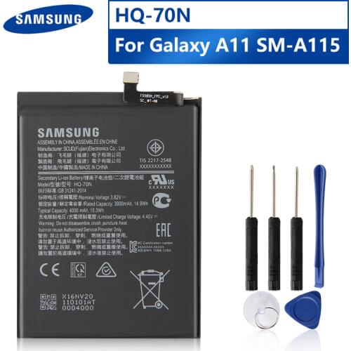 Original Replacement Phone Battery HQ-70N For Samsung Galaxy A11 A115 SM-A115 Authentic Rechargeable Battery 4000mAh