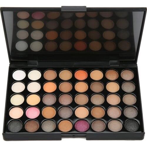 New 40 Colors Eyeshadow Earth Color Glitter Matte Palette Fluorescent Disk Highlight Eyeshadow Palette Maquillaje