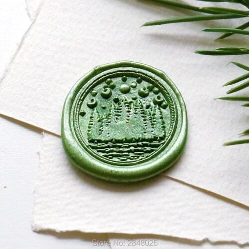 Night Forest Wax Seal Stamp,wedding gift,Birthday wood wax stamp,party seal,party decor