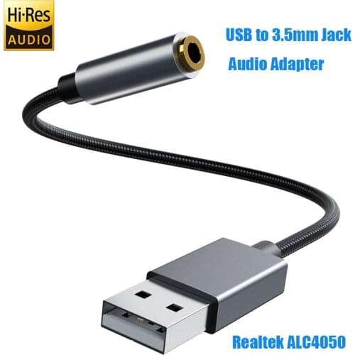 USB to 3.5mm Jack Audio Adapter USB to Headset Speaker Audio Jack Converter with DAC Chip 2in1 External Sound Card for PS4 PC