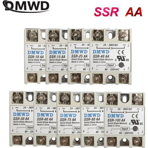 Industrial Solid State Relay SSR AA with Protective Flag SSR-10AA DC control DC Heat sink SSR-40AA SSR-15AA SSR-25AA