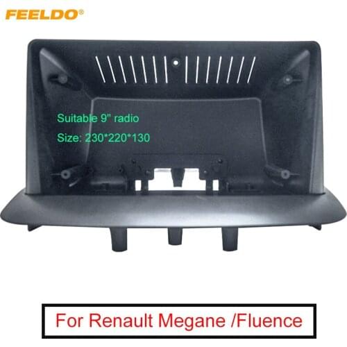 FEELDO Car Audio Fascia Frame Adapter For Renault Megane 08-15 Fluence 09 9" Big Screen 2DIN Dash Fitting Panel Frame Kit