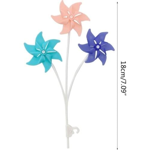 Y55B 18cm/7in Pinwheel Realistic Windmill Girls Toy Dollhouse Accessories Interactive Playset for Role Play Cake Topper Decor