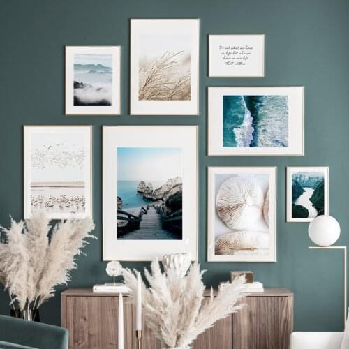 Rice Seagull Mountain Spray Mist Landscape Art Canvas Painting Nordic Posters And Prints Wall Pictures For Living Room Decor