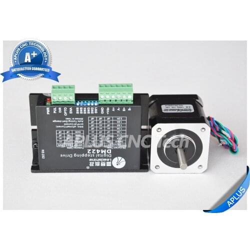 NEMA 17 0.9 Degree Stepper Motor (59.5oz-in/48mm/2.3A) + Stepper Motor Driver DM422