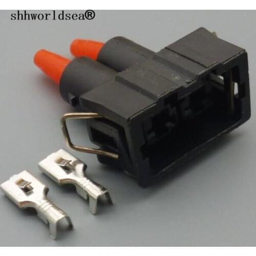 Shhworldsea 2pin 6.3mm pa66 waterproof electrical auto Sound Horn plug Connector 357 951 772 357951772 for vw Sound Horn plug