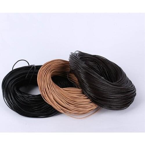 2m Black/Brown/Coffee 1/1.5/2/2.5/3/4/5mm Round Genuine Leather Jewelry Cord String Lace Rope DIY Necklace Bracelet Findings