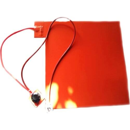110V 1500W 500*500*1.5mm Silicone Heater for 3d printer dial thermostat on wire 1500mm lead wire