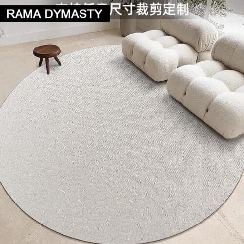Modern style bedroom solid color round carpet simple and elegant wool floor mat bedside blanket