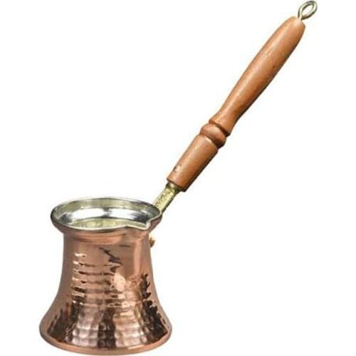 Turk Turkish Coffee Pot Coffee Turk Turkish Copper Coffee Maker for Turk Cezve Cafeteria Wooden Handle Cevze