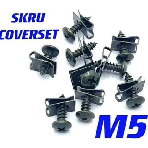 Motorcycle parts Wheels, tires and inner tubes Motor[ 1BIJI ] SCREW ORIGINAL COVERSET COVER SET TRADE KASAR M5 SCREW SKRU + CLIP