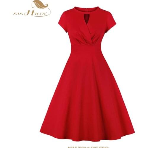 2021 New Design Casual Women Summer Dress Vestidos Robe Femme VD2068 Solid Color Short Sleeve Blue Red Vintage Dress Robe