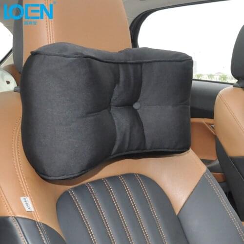 1PCS Memory Foam Black Car Pillow Neck Rest Headrest Seat Lumbar Support Cushion Two Use For Universal Cars Auto Accessories