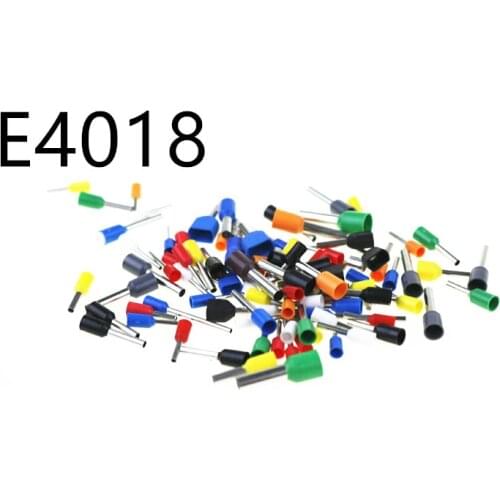 100PCS/LOT E4018 Tube insulating Insulated terminals 4.0MM2 Cable Wire Connector Insulating Crimp Terminal Connector VE4018