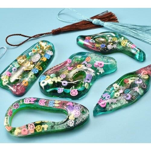 5PC Irregular Retro Pendant Mold Silicone DIY Necklace Crystal Epoxy Resin Mould Manual Souvenir Crafts Gift Jewelry Mould