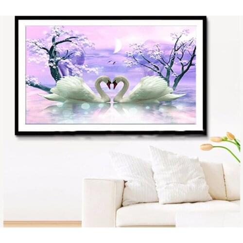 5D DIY Diamond Painting Needlework Diamond Mosaic Diamond Embroidery swan Pattern Hobbies and Crafts Home Decor Gifts