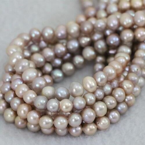 Wholesale 7-8mm Natural purple freshwater pearl beads making for women elegant gift jewelry 15inch B1367