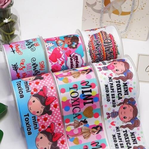 Free shipping 3 inch 4th of July Cartoon Printed Grosgrain Ribbon Craft Suppliers 53541
