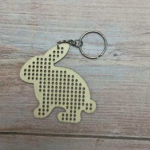 10pcs bunny rabbit wood bunny keychain