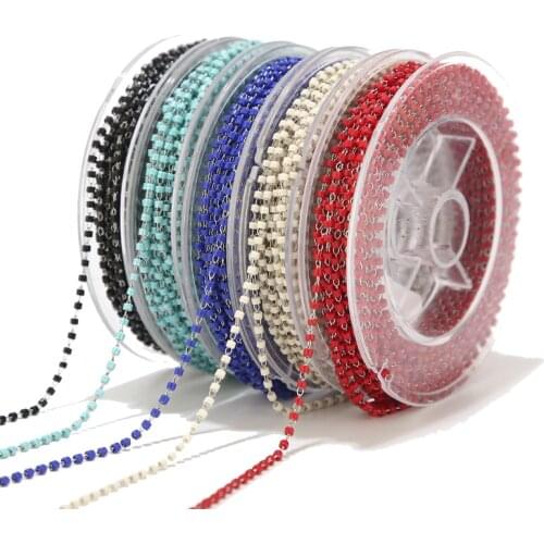 8 meters Stainless Steel Seed Glass Bead Chain 1.8mm Satellite Beaded Tiny Chain DIY For Necklace Anklet Bracelet Making