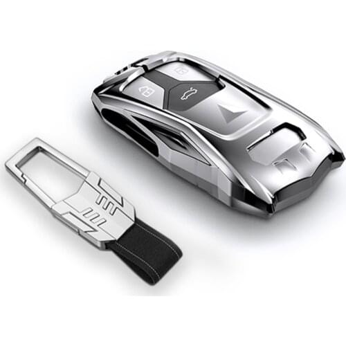 Hard Zinc Alloy Car Key Cover Case Shell Keychain For Audi A6 A5 Q7 S4 S5 A4 B9 Q7 A4L TT TTS RS 8S 2016 2017 2018 Accessories