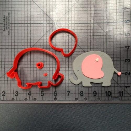 Cutie Elephant Cookie Cutter Kitchen Baking Supplies Cake Icing Decorating Tools Set 3D Printed Custom Seal