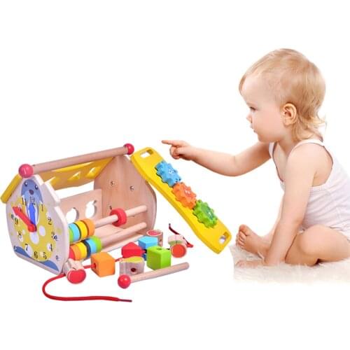 Kids Montessori Wooden Matching Building Blocks Preschool Learning Toy Early Education Game Gift Building Blocks Toy