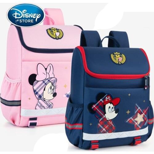 Disney School Bag For Kid Childrens Schoolbag Student Backpack Cartoon Mickey Mouse Minnie Boy Girl Breathable Backpack