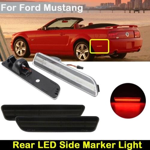 For Ford Mustang 2005-2009 Clear or Smoked Lens Car Rear Red Parking Lamp LED side marker lamp Turn Signal Light
