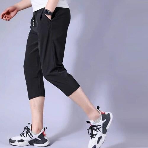 Mens 3/4 Training Pants Sports pants Men Running Pants Breathable Athletic Football Soccer pants Elasticity jogging Gym Trouser