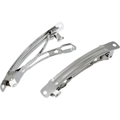 DoreenBeads 20PCs dull silver color French Hair Barrette Clips Findings 7.7x1.2cm(3"x4/8") (B21772)