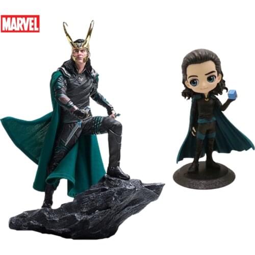 Marvel Loki Anime Figures The Avengers PVC Toys Hulk Ironman Statue Diorama Black Panther Infinity War Thor Action Figurals Doll