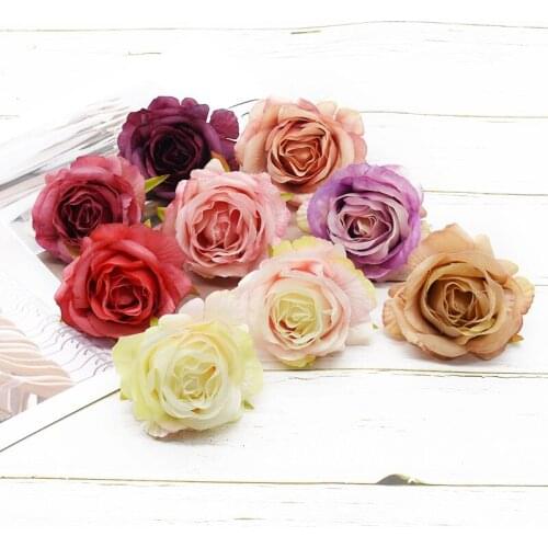 5 pieces Artificial rose Christmas decorations for home Wedding decoration Garland New Year candy box Wreath Brooch Scrapbooking